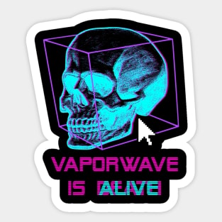 Vaporwave Skull Cyberpunk Style Retro Sticker